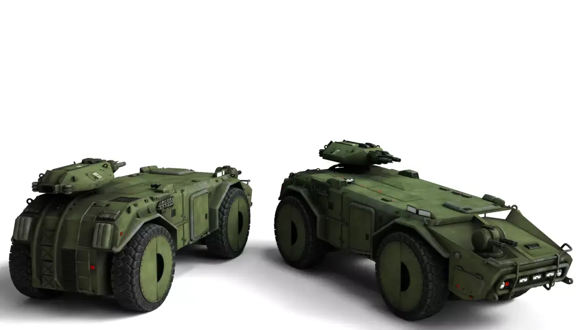 Apc755 Rigged Armored Personnel Carrier 3D Model  3D model