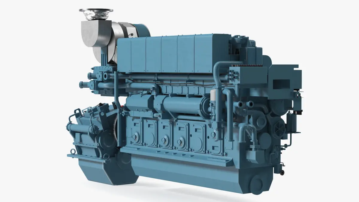 Marine Propulsion Engine Blue 3D model