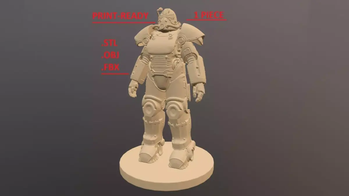 FALLOUT T-51 POWER ARMOR SCULPTURE 3D model