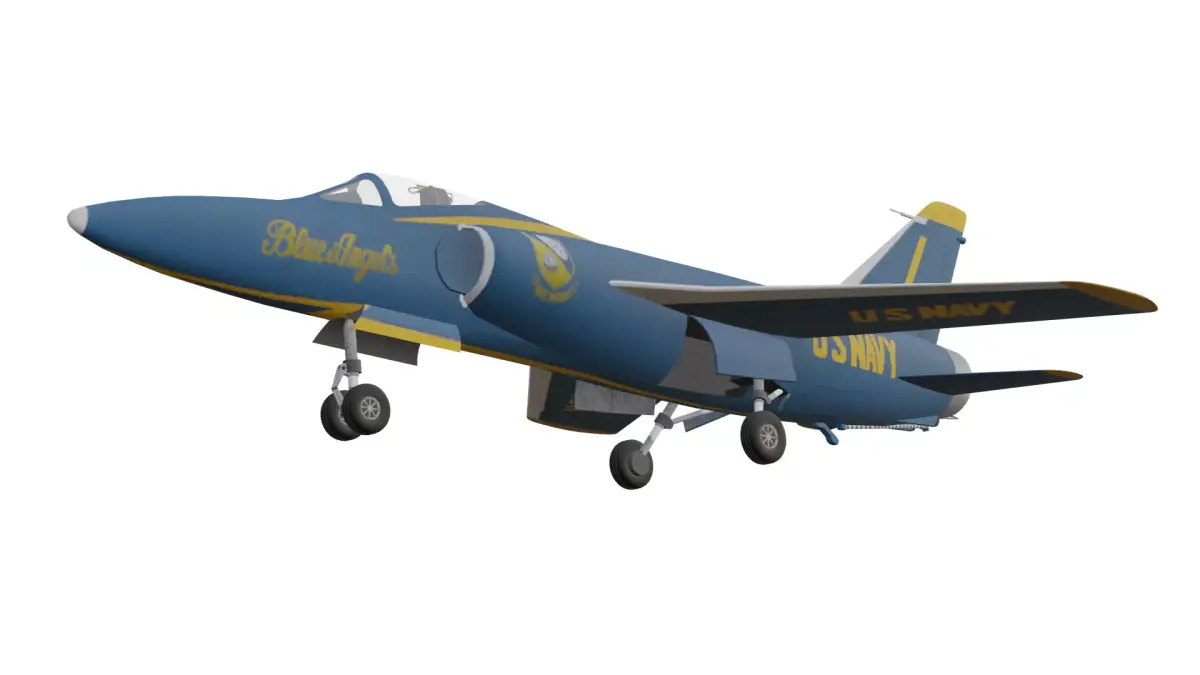 Grumman F11F Tiger Low-poly 3D model