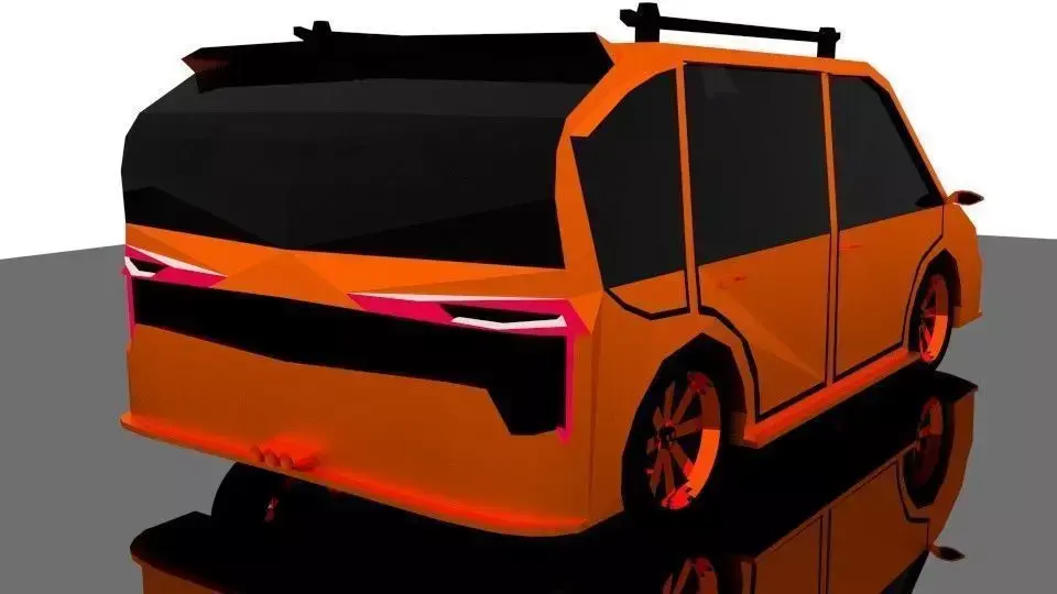 SUV mini 1x gold concept Low-poly 3D model