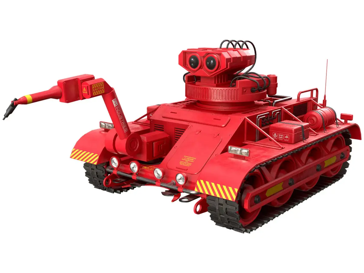Robot Concept-3-Red-Clean Low-poly 3D model