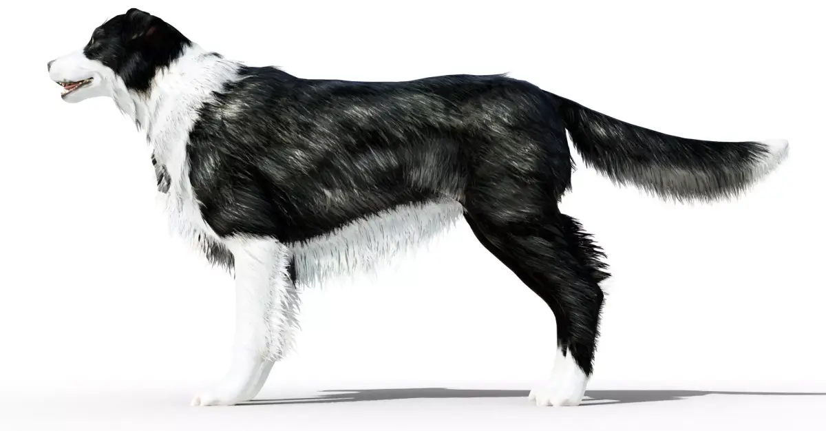 Border Collie Dog Fur And Rigged Low-poly 3D model