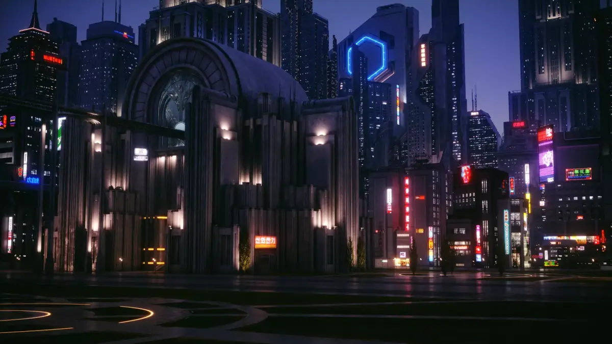 Cyberpunk City Station 3D model