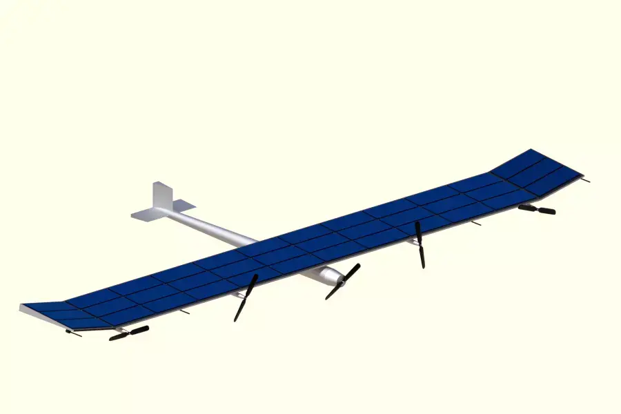 Low Poly Simple Cartoon Solar Powered Aircraft Low-poly 3D model