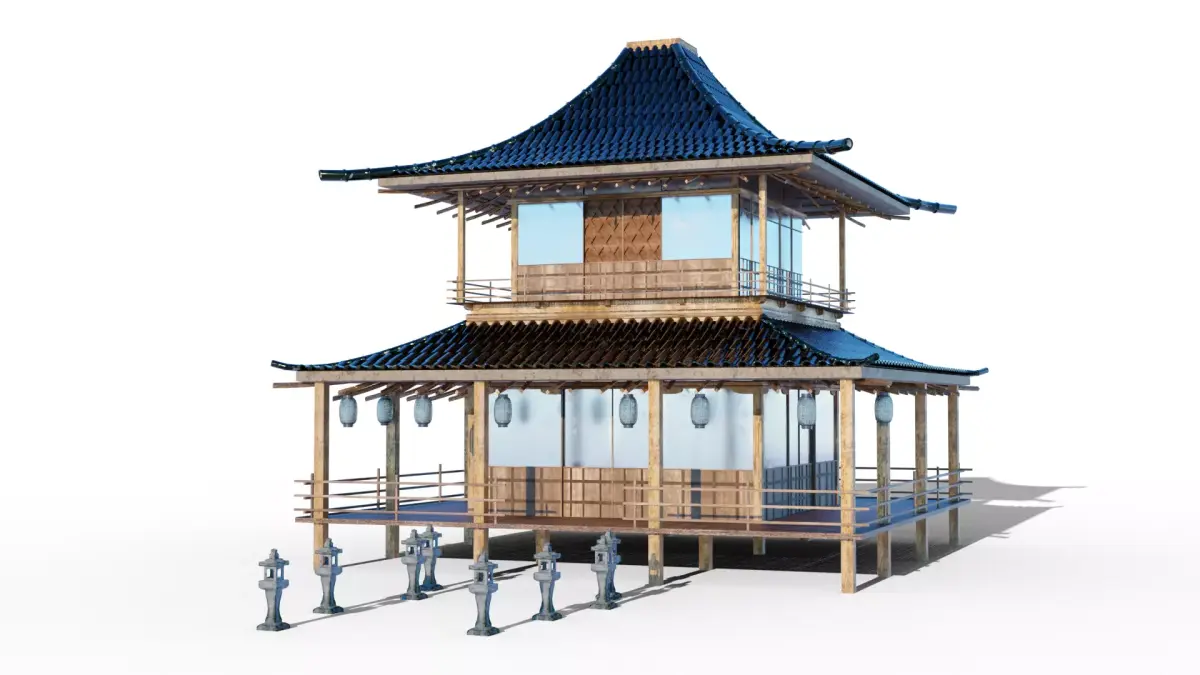 Japanese temple 3D model purchase