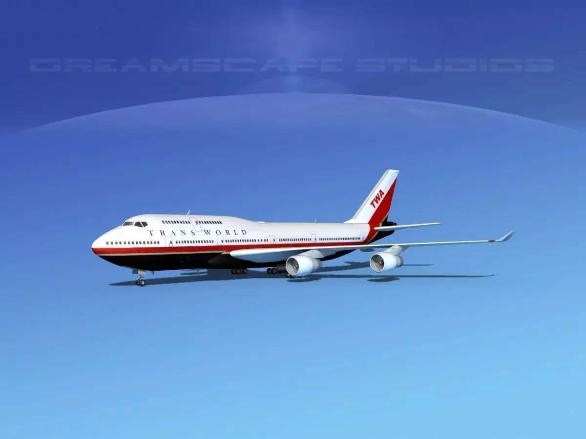 Boeing 747-400 TWA 2 3D model