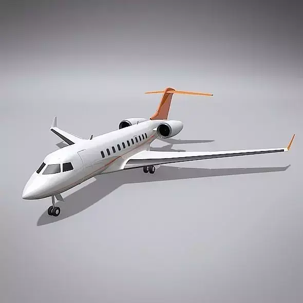 Bombardier 5000 global business jet 3D model