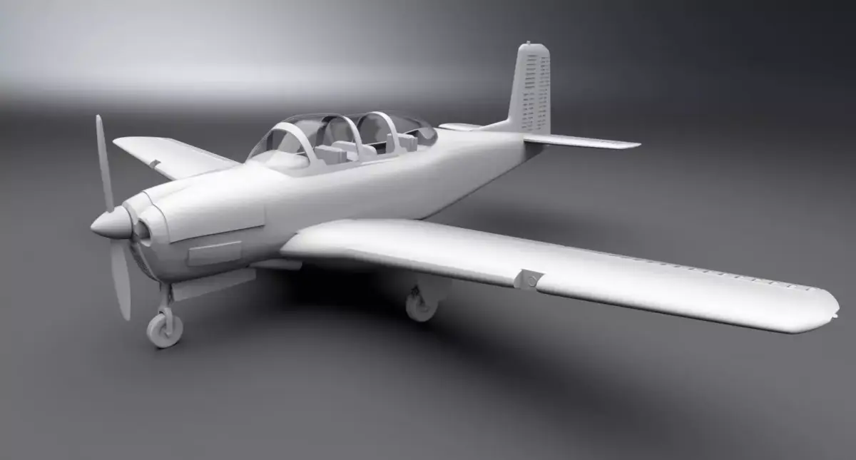Beechcraft T34A Mentor scale model 3D print model