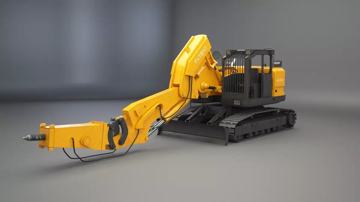 Generic Compact Tunnel Excavator Low-poly 3D model