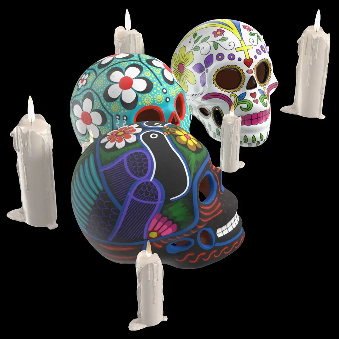 Day of the Dead Skulls 3D model