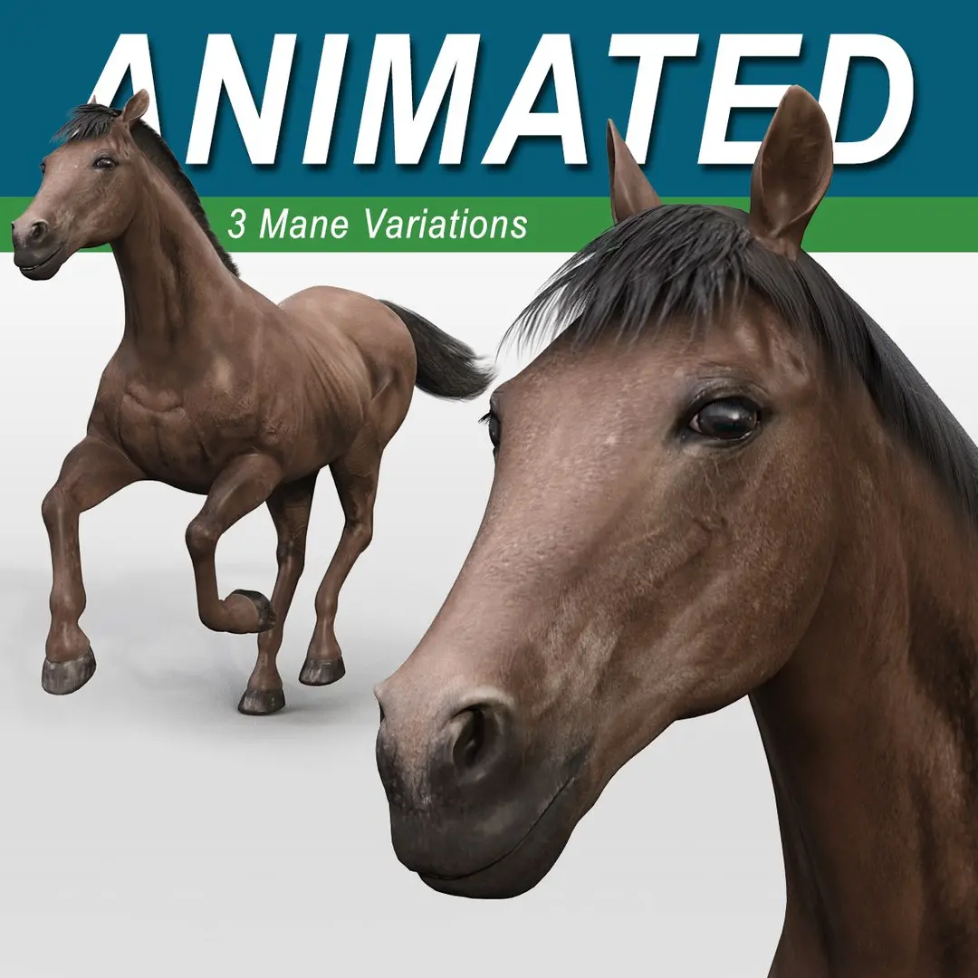 Horse - Dark Brown 3D model purchase