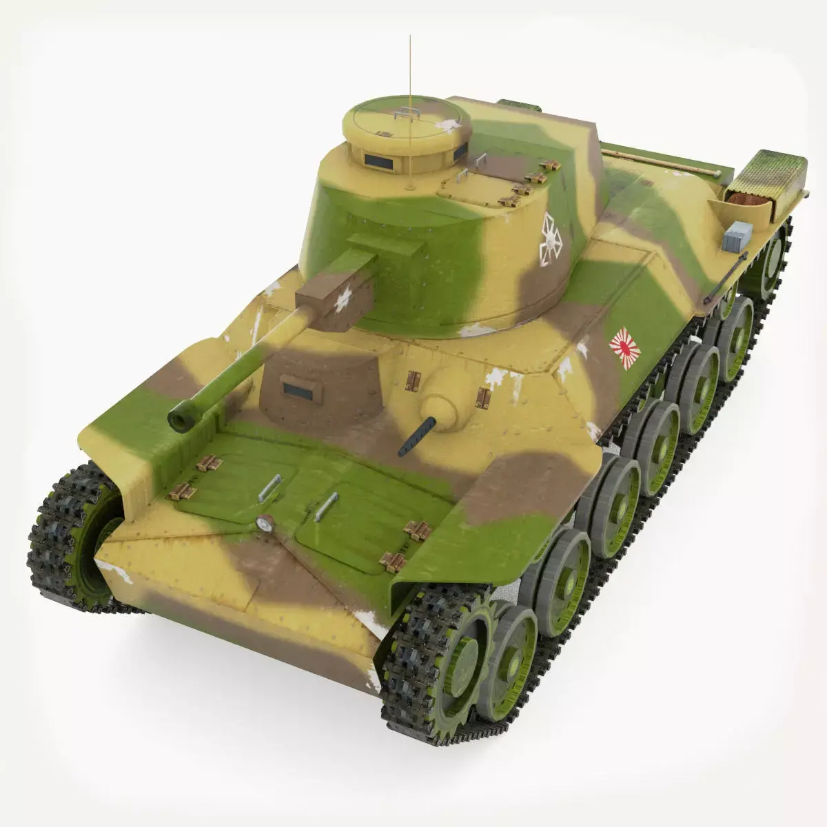 Tank Type 97 Chi-Ha Low-poly 3D model