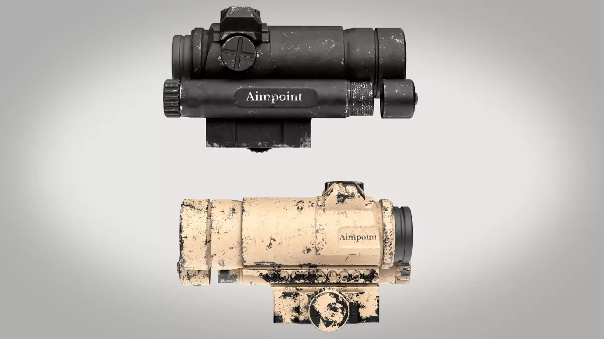 Tactical Scope Two Texture sets Low-poly 3D model