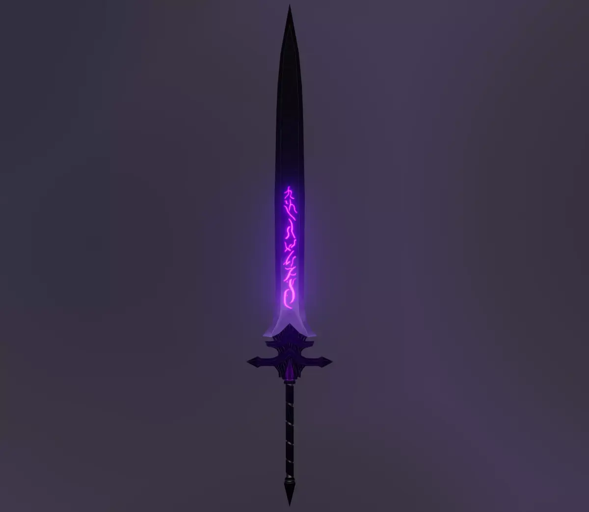 Dark sword PBR Low-poly 3D model