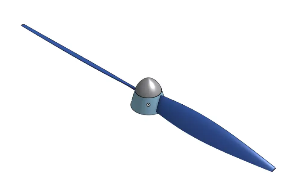 2 Blade Propeller with nose cone 3D print model