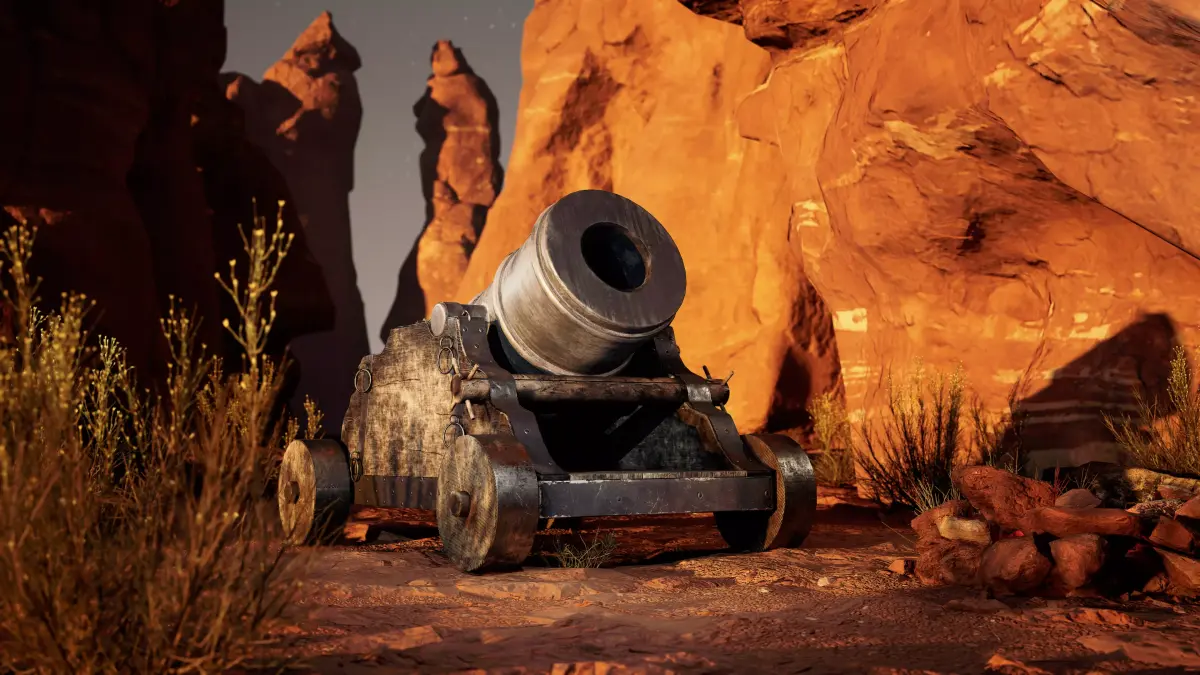 Game-Ready Mortar cannon Low-poly 3D model