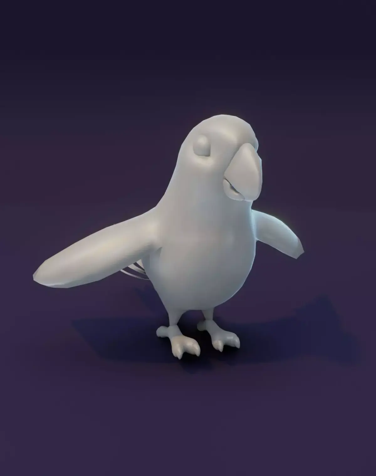 Cartoon Ara Parrot Rigged Base Mesh 3D Model Low-poly 3D model