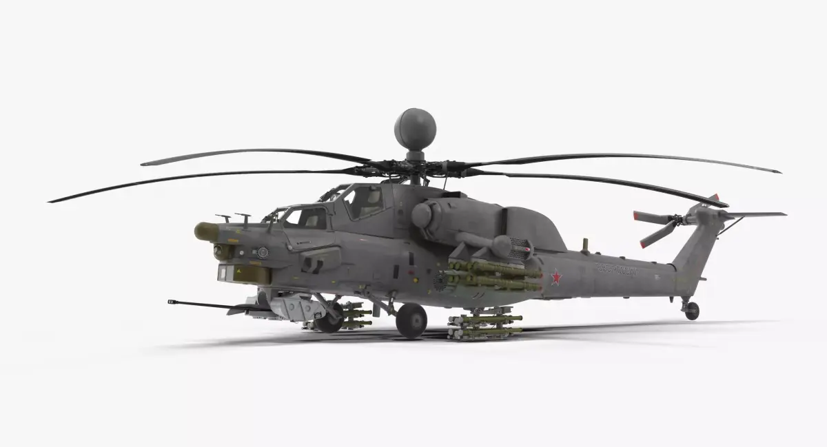 Mi-28N Gray Low-poly 3D model purchase