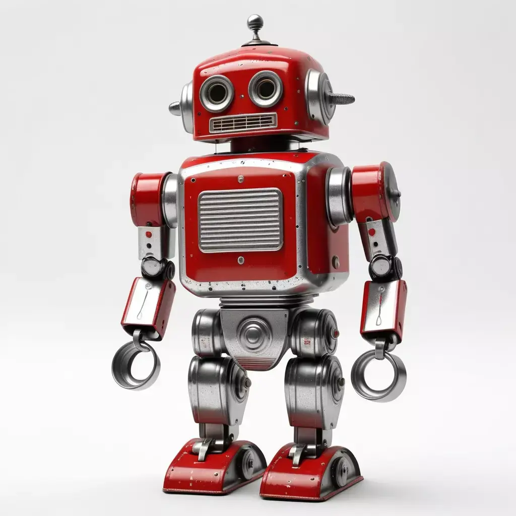 Retro Red Robot Toy Figure 3D model