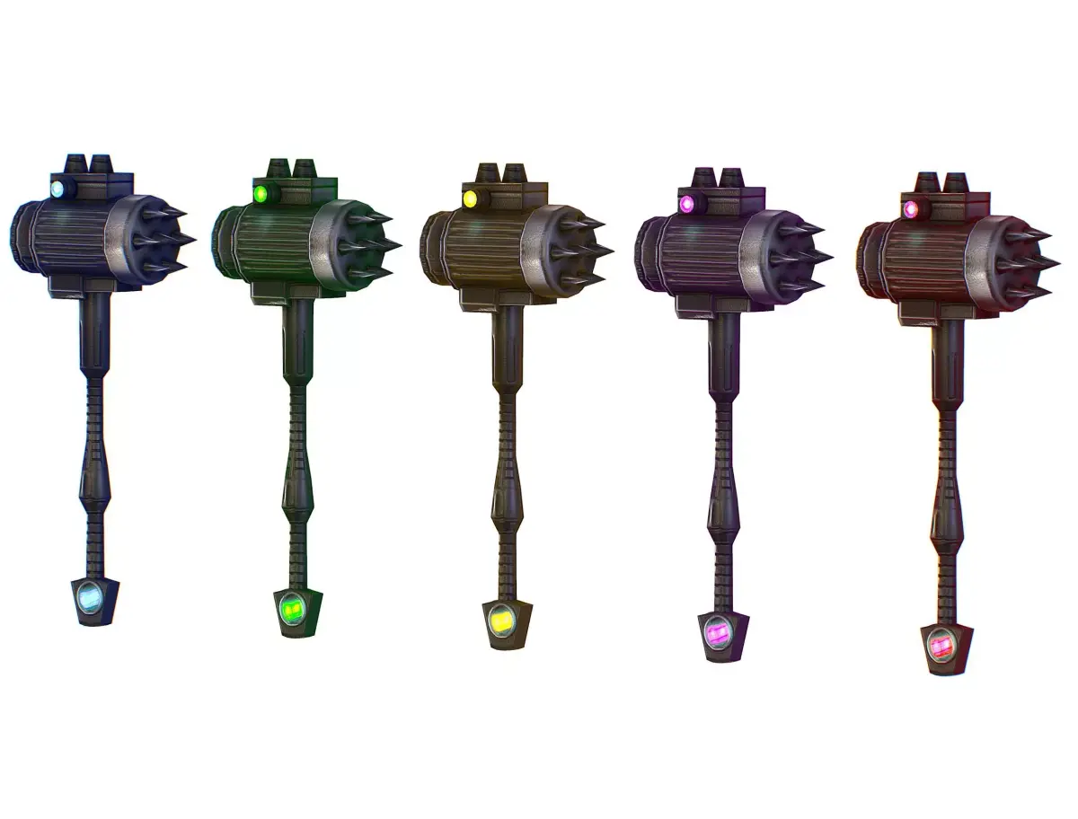 a set of cutting weapons - Sledgehammer Low-poly 3D model purchase