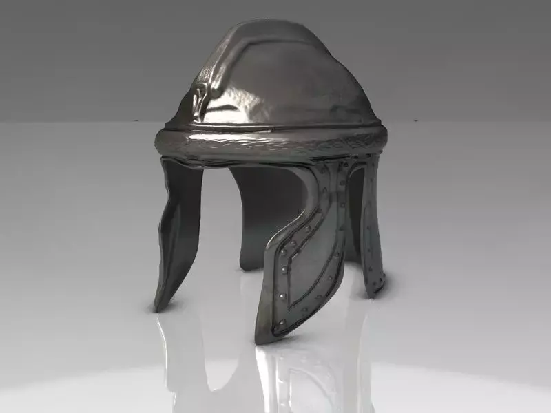 Ancient iron helmet Low-poly 3D model