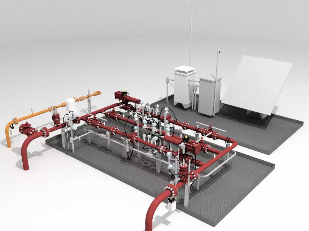Industrial Above Ground Pipe Network 3D model