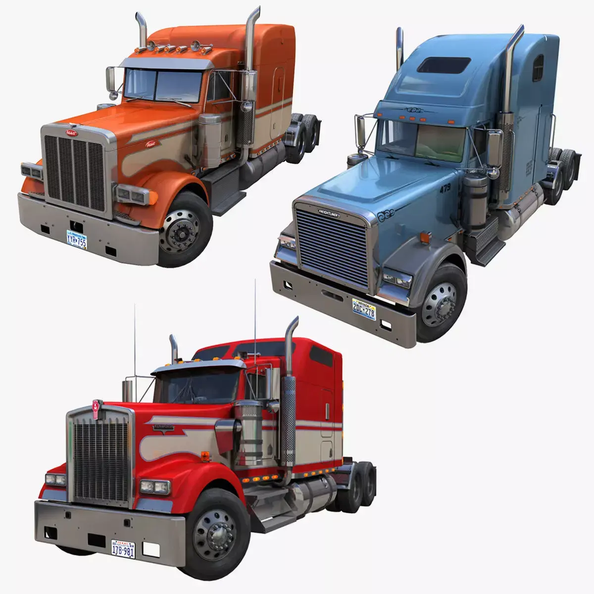 American classic trucks 3D Model Pack