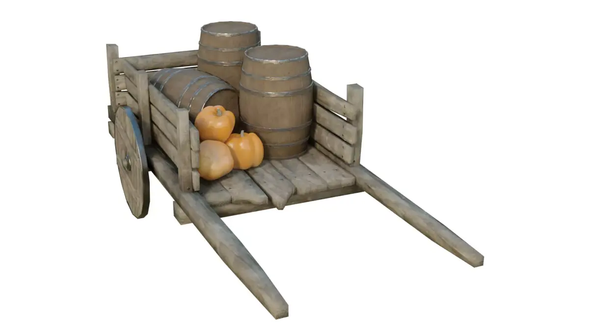 Medieval Cart Scene Low-poly 3D model