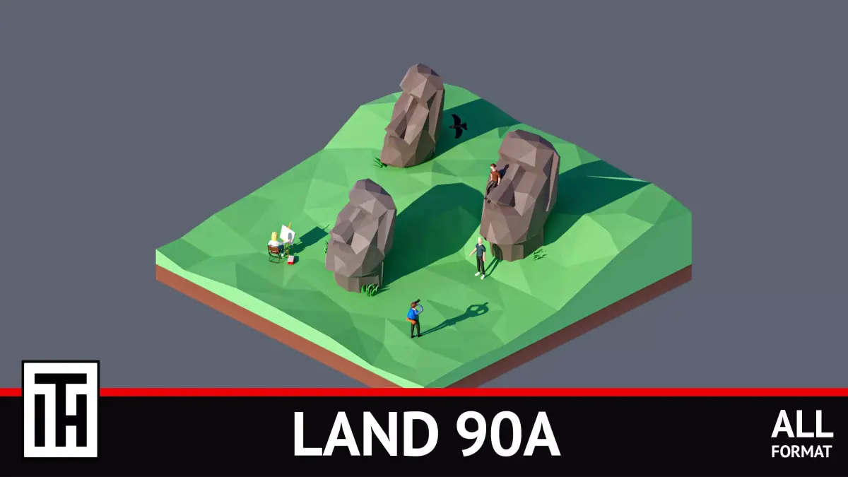 land 90A Low-poly 3D model