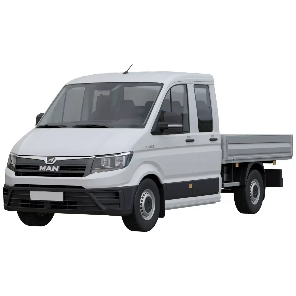 MAN TGE Flatbed Truck Duble 3D model