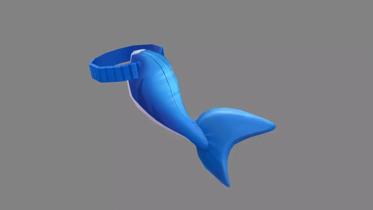 Cartoon shark tail - decoration Low-poly 3D model