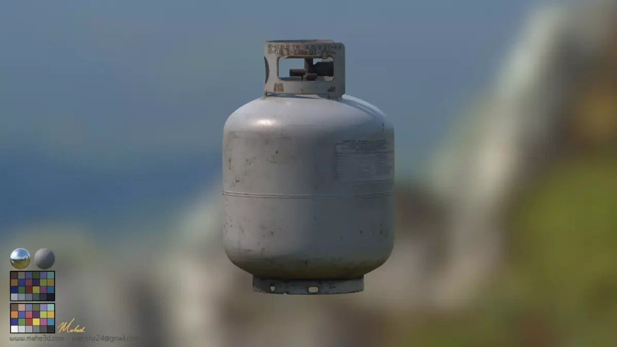 Propane gas cylinder 3D model