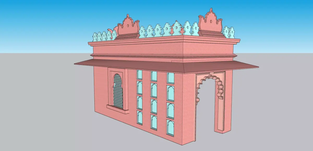 indian jodhpuri stone chatri dome 3D model purchase