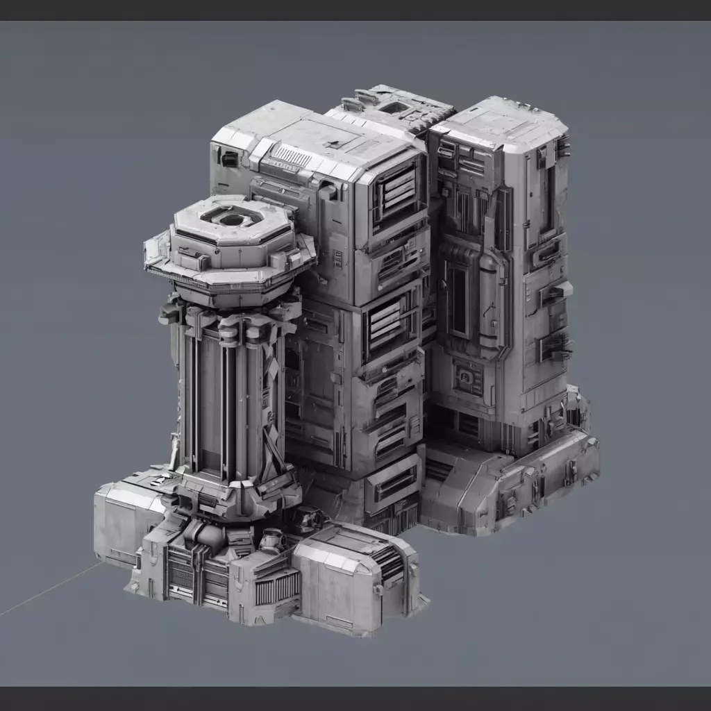 scifi props kitbash set 1 - 16 items 3D model