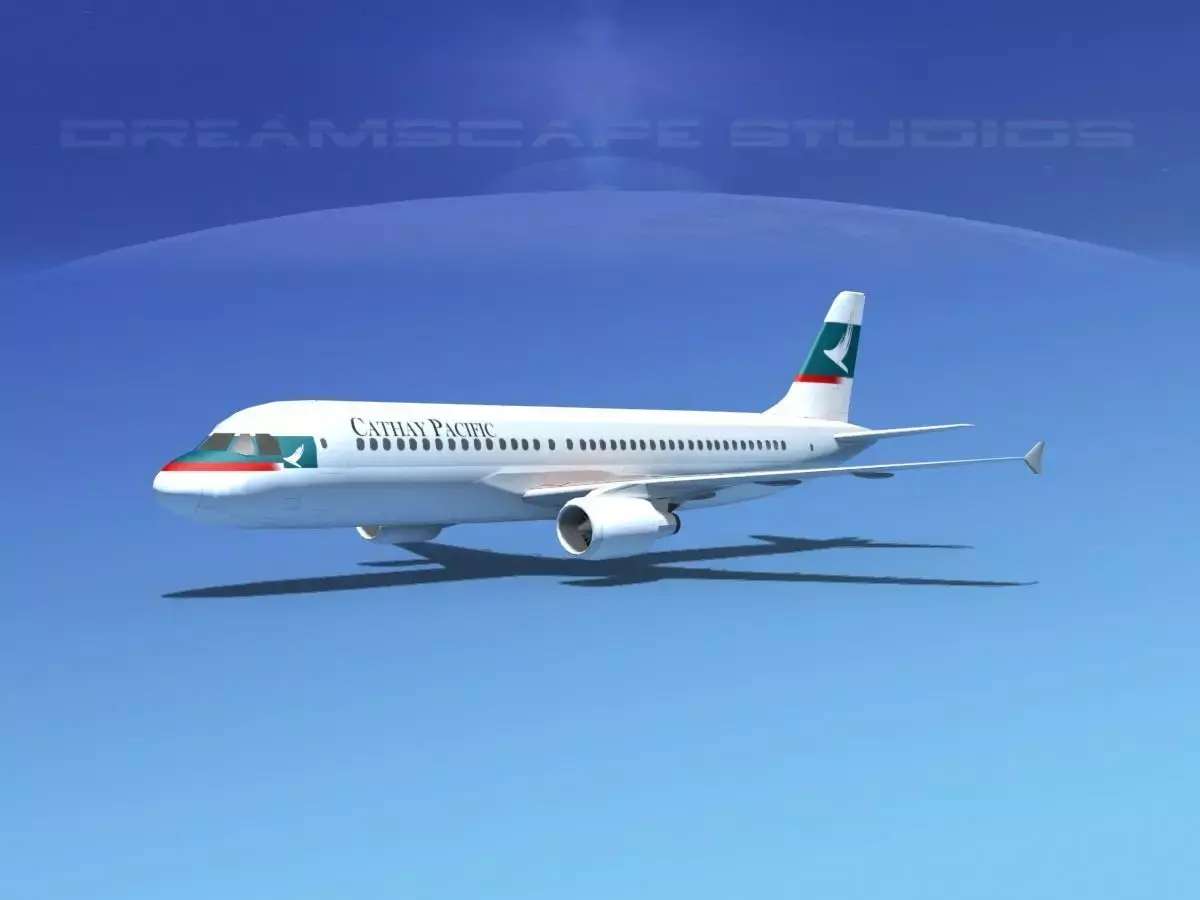 Airbus A320 LP Cathay Pacific  Low-poly 3D model