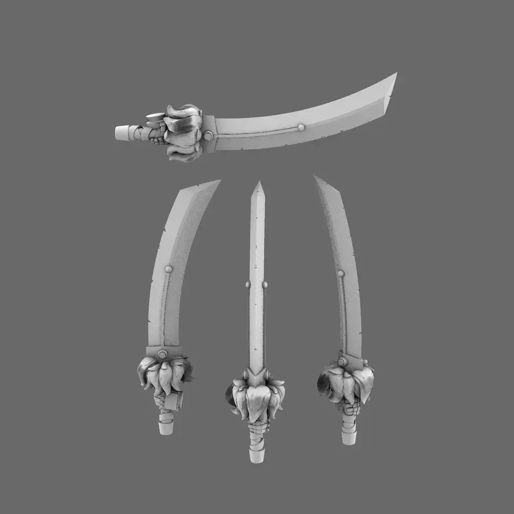 Cyber Samurai Demon Dog Sword LEFT 3D print model