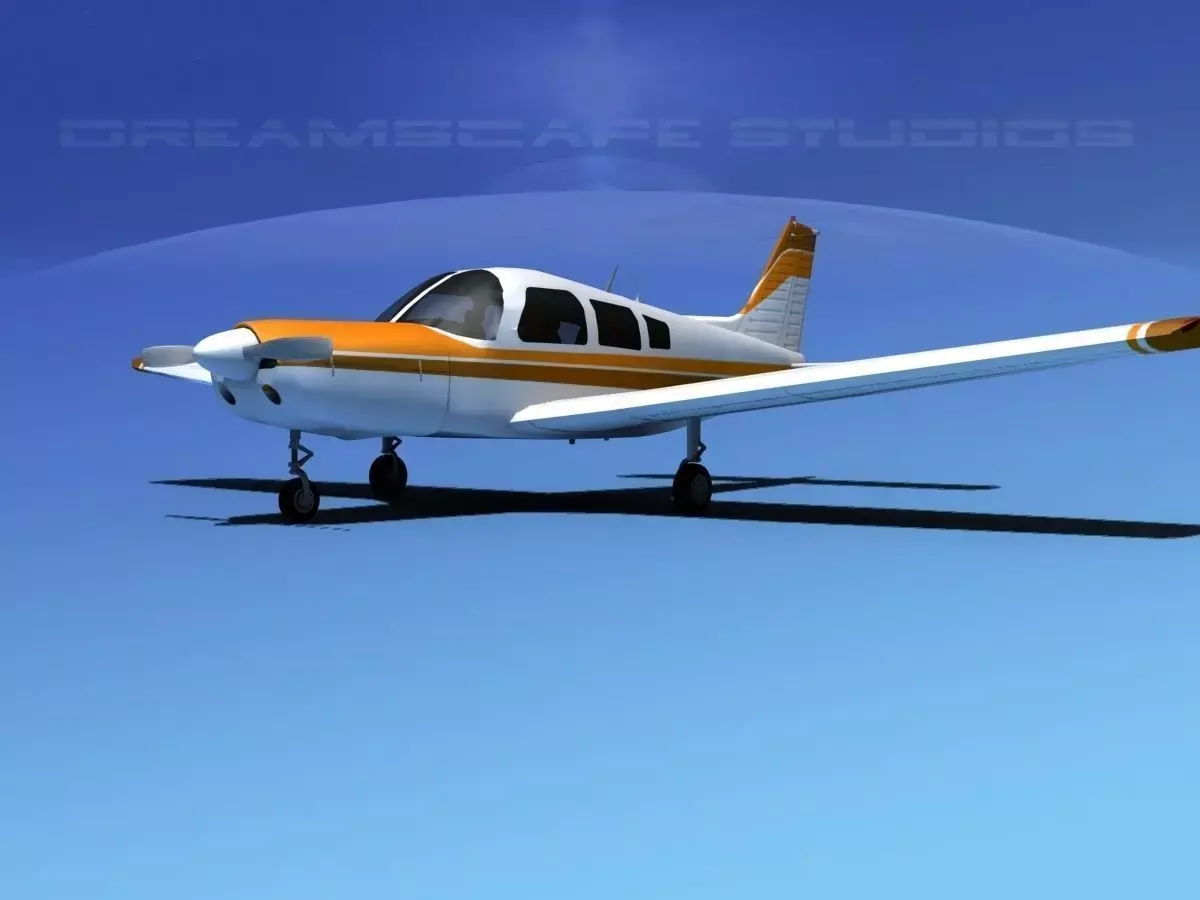 Piper Warrior II 3D model 8