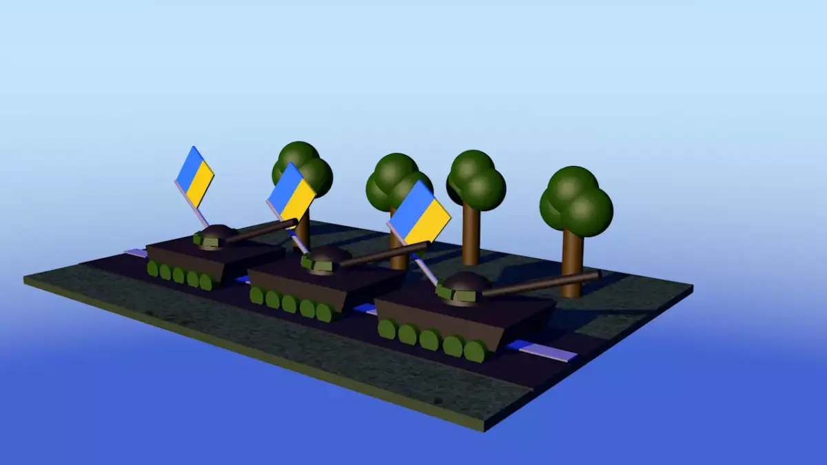 Tank T 72 Low-poly 3D model