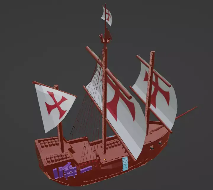 Santa Maria Carrack Low-poly 3D model
