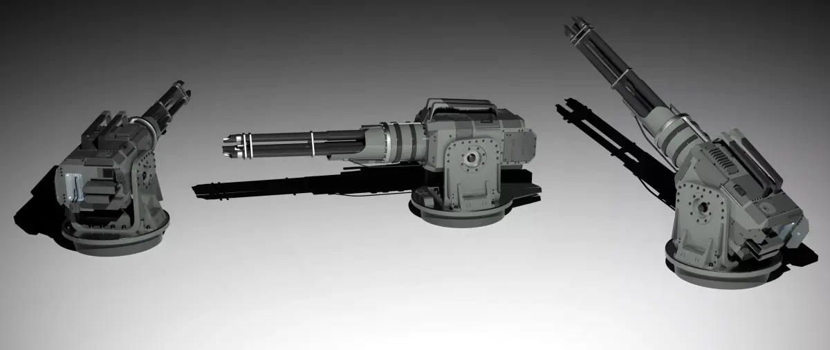 Science Fiction Minigun Low-poly 3D model