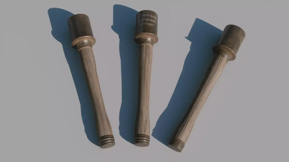Stielhandgranate Low-poly 3D model