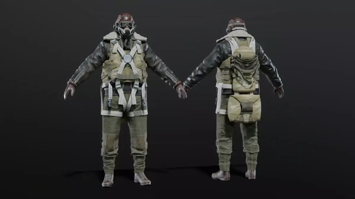  SOLDIER WWII USA Pilot 3D model