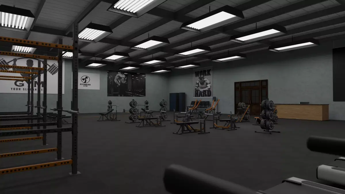 Gym from inside Low-poly 3D model