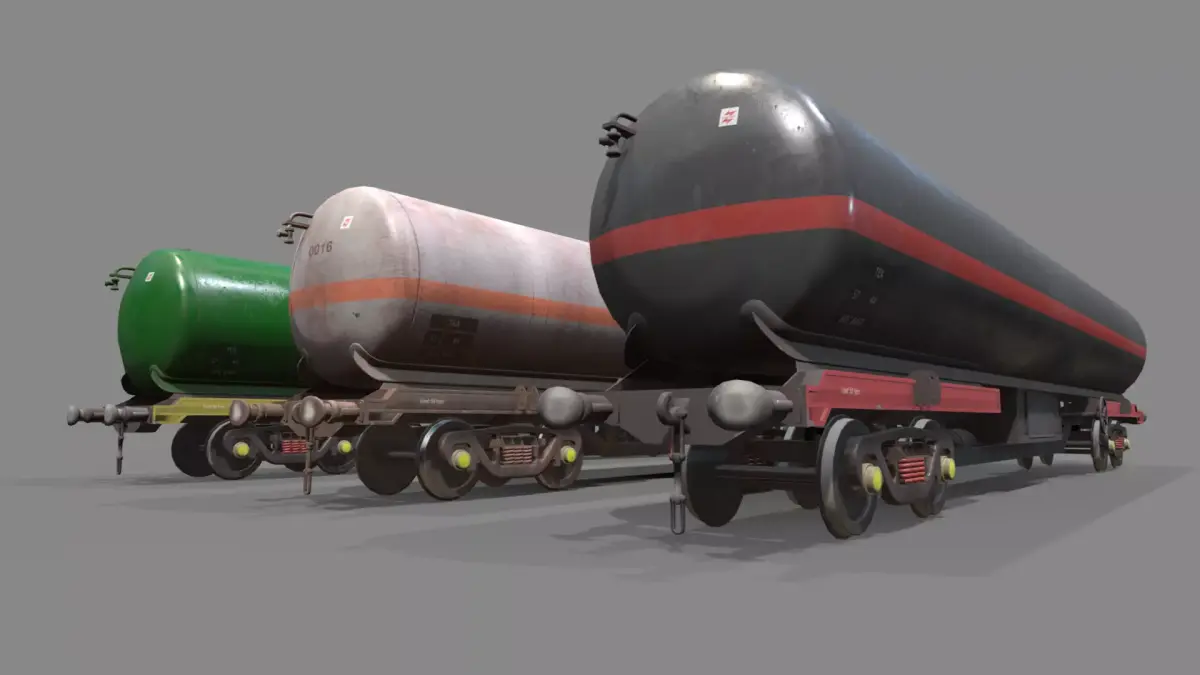 Double Bogie TEA Wagon Low-poly 3D model