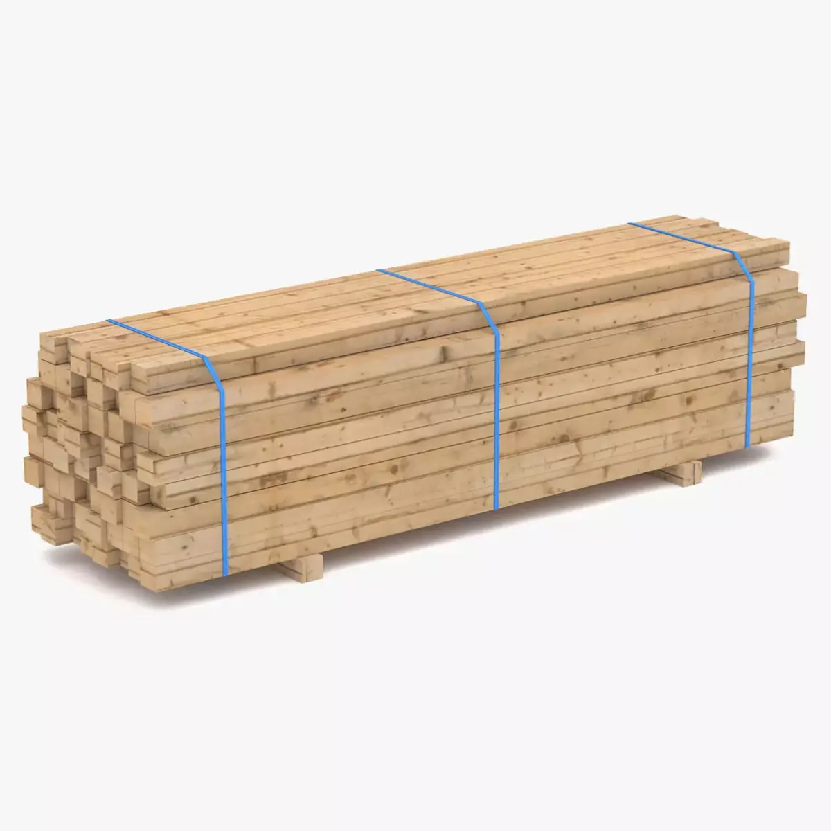 Wooden Beams 02 Low-poly 3D model