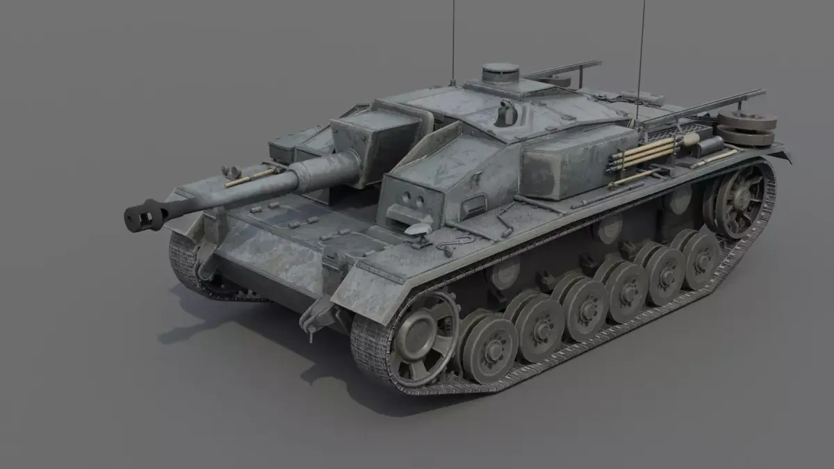 StuG III Ausf F Assault Gun Low-poly 3D model