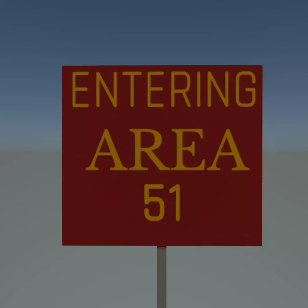 Area 51 sign Free low-poly 3D model