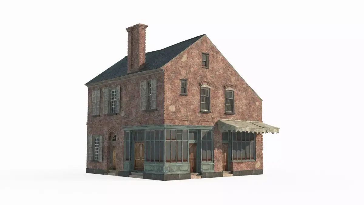 Around the 18th century brick houses were constructed 3D model