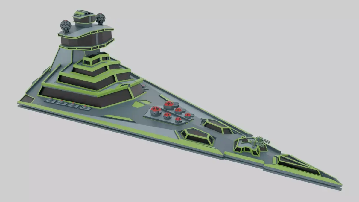 Space Destroyer Low-poly 3D model